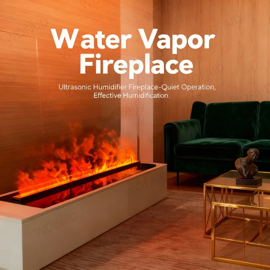 Kominek Elektryczny 3D z Mgłą i Nawilżaczem - Ultra-Realistyczny Efekt Płomieni Bez Ognia